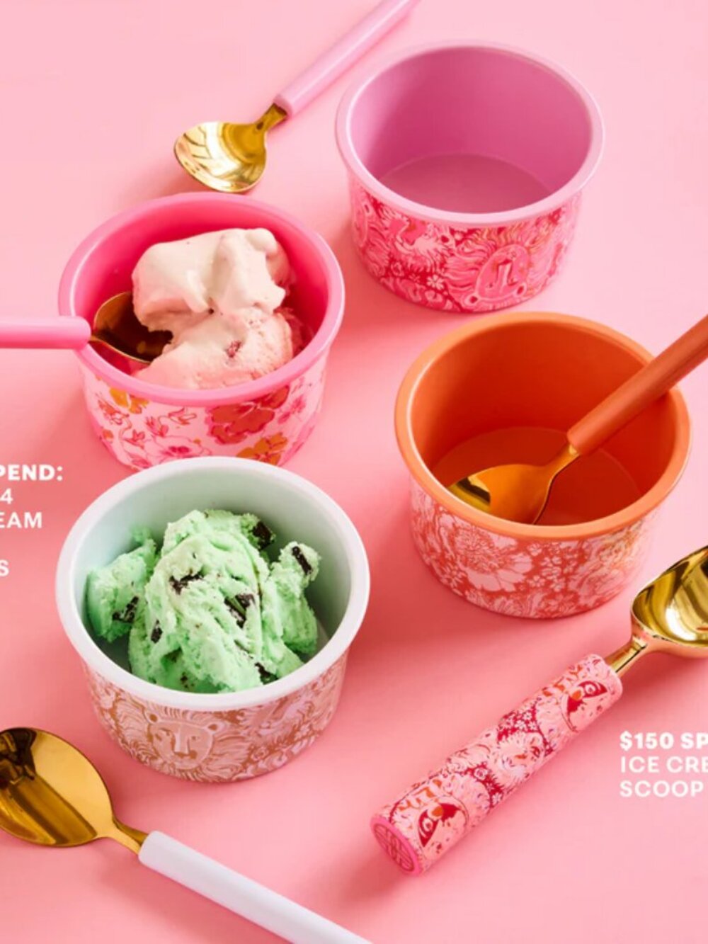 Lilly Pulitzer Ice Cream Scoop and Cup Set